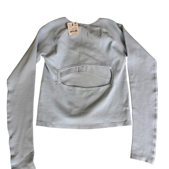 NWT Free People Movement Arctic Snow Thermal Long Sleeve Top M/L Blue - Picture 2 of 4